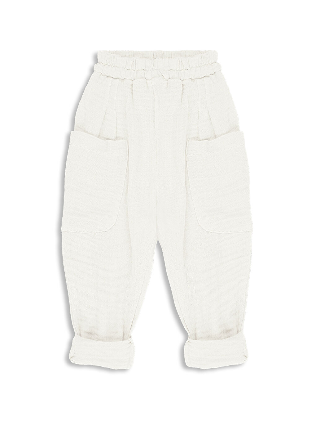 Lila 2'li Paket Boyfriend Müslin Pantolon ( İndigo ve Ekru )-3