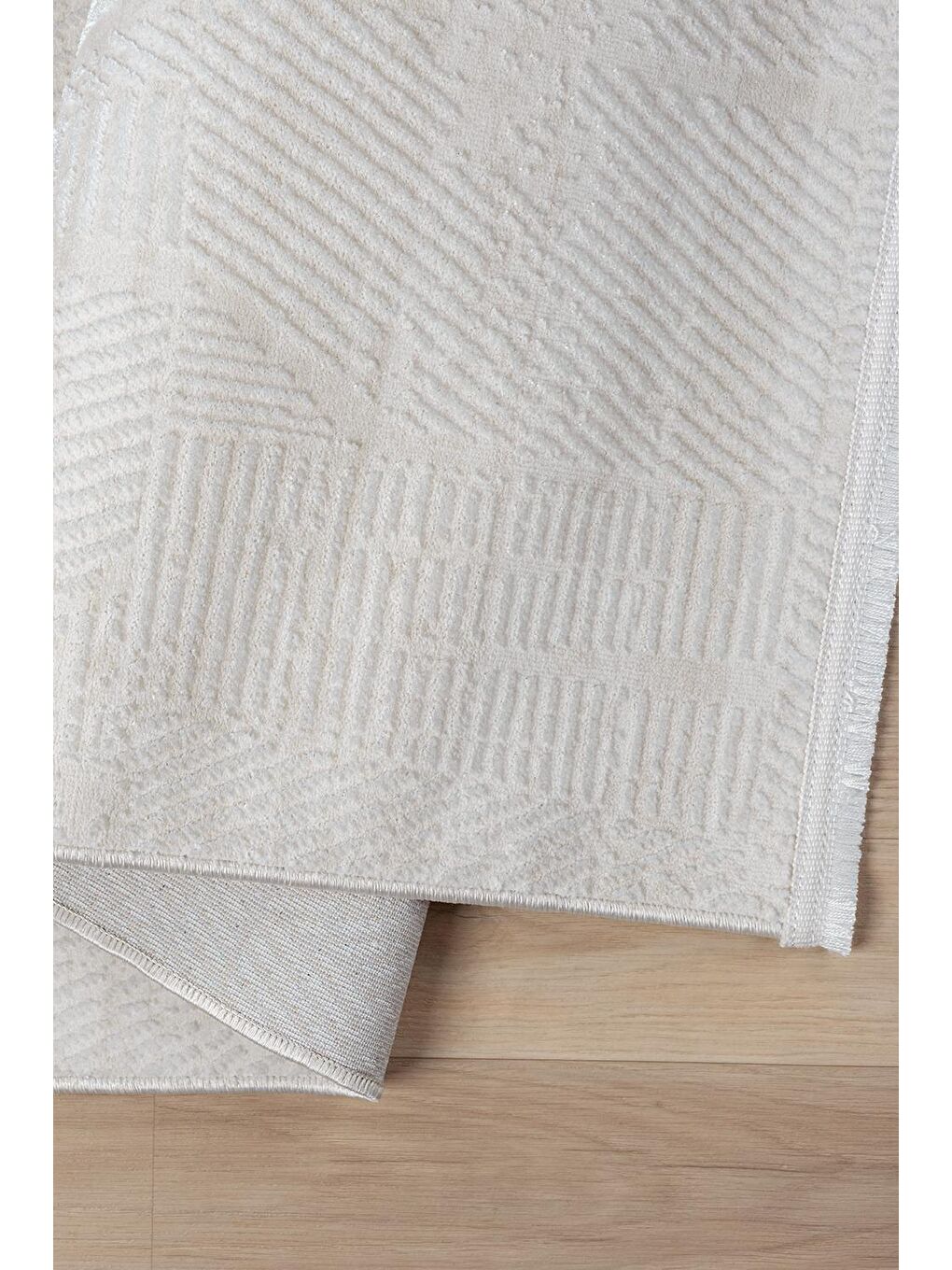 Ekru Konfor Parla 5783 Kadife İplikli Salon Mutfak Oturma Odası Halısı Modern Dokuma Halı-120x180-4