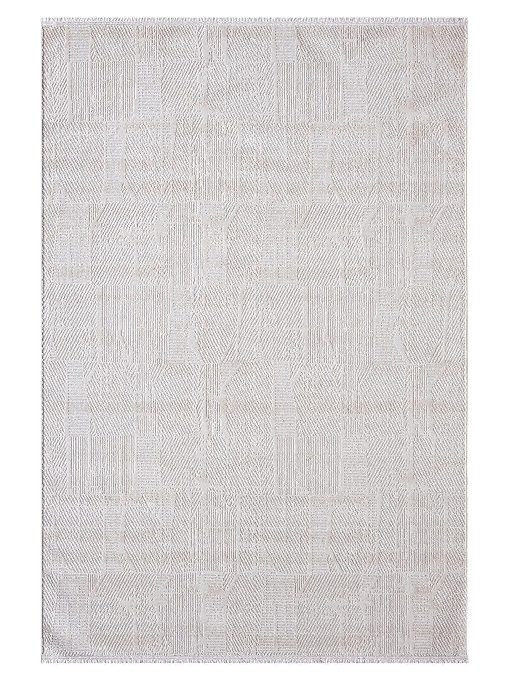 Ekru Konfor Parla 5783 Kadife İplikli Salon Mutfak Oturma Odası Halısı Modern Dokuma Halı-120x180-5