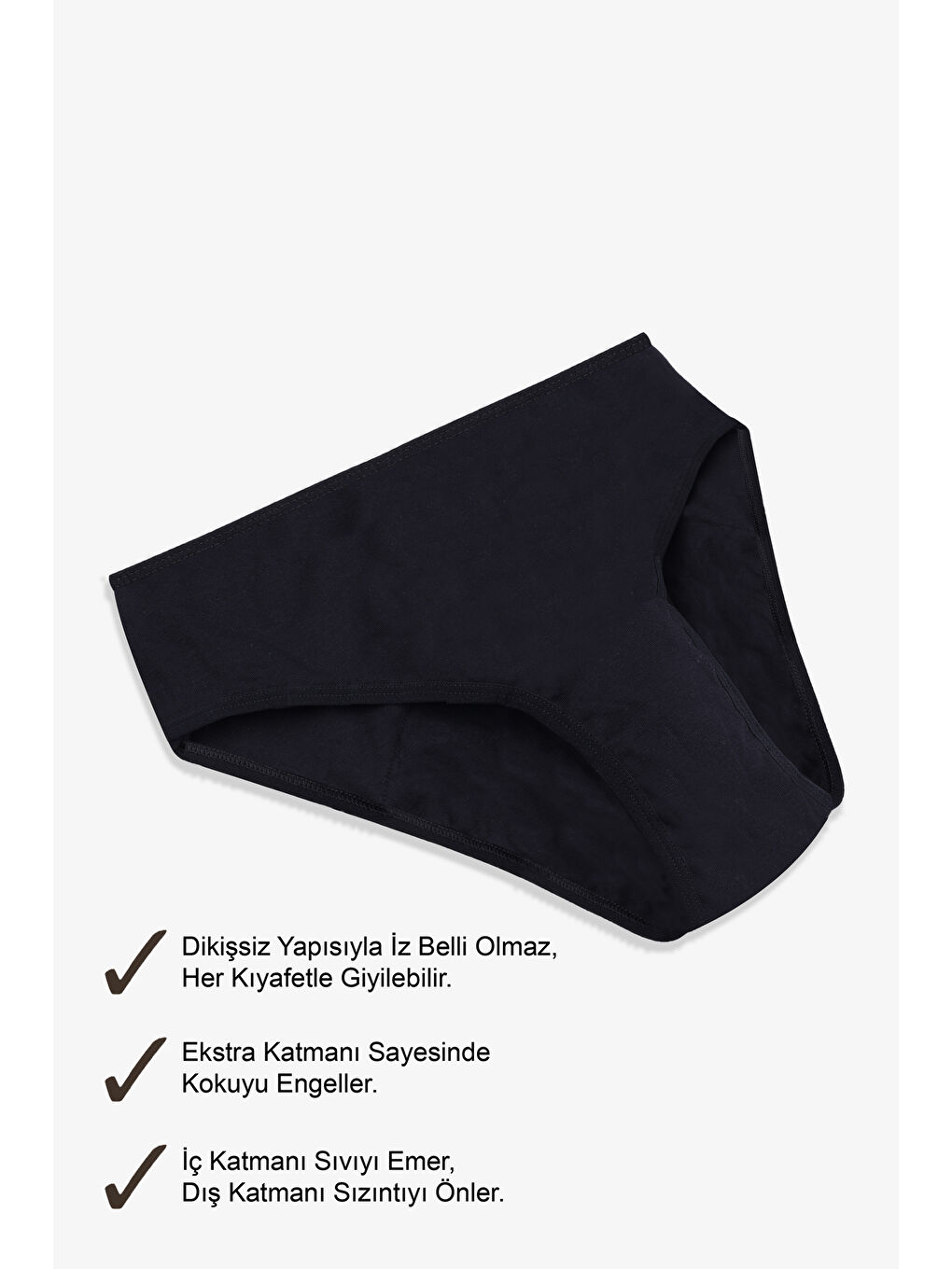 2 Adet Siyah Yıkanabilir Regl Peroid Destek Külodu-1