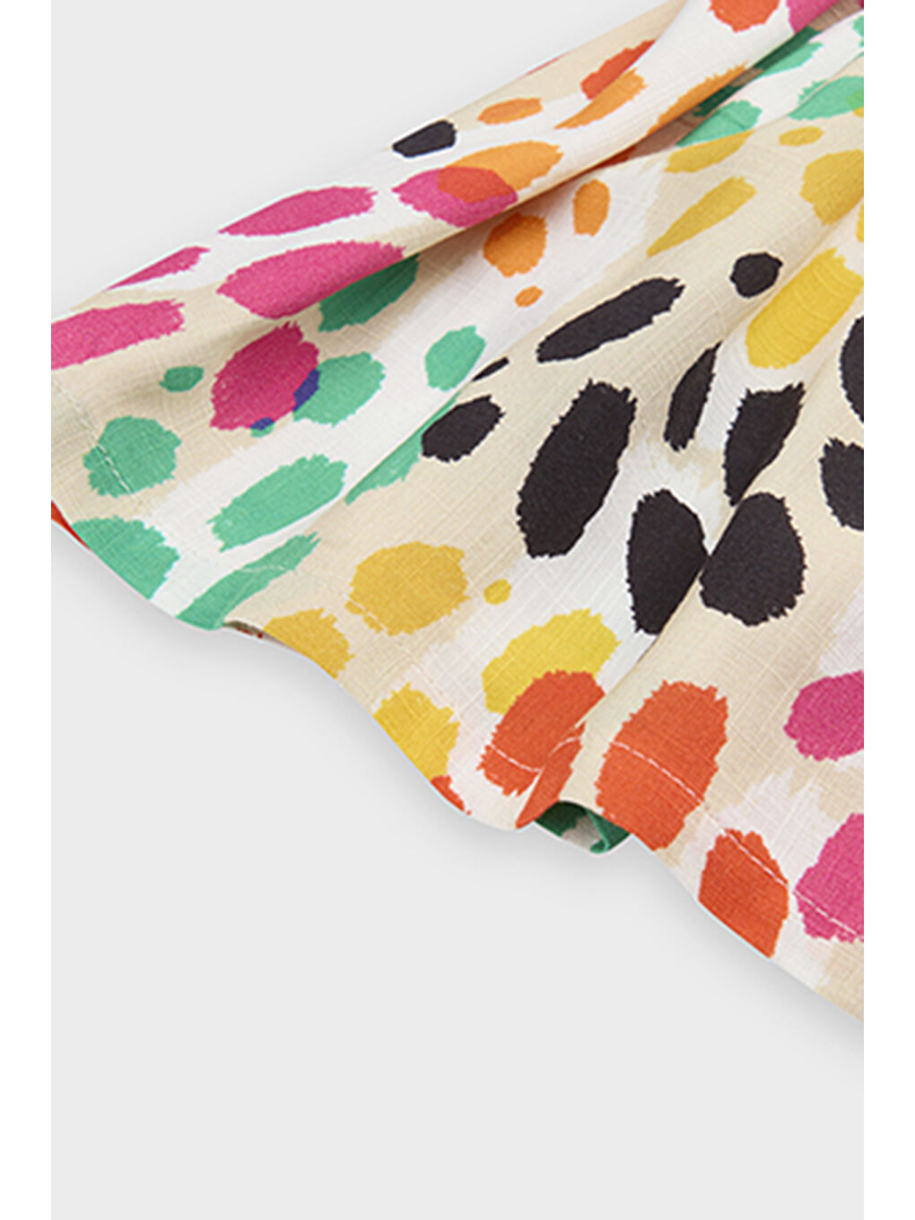 Kız Bebek Leopar Desenli Bej Elbise-3