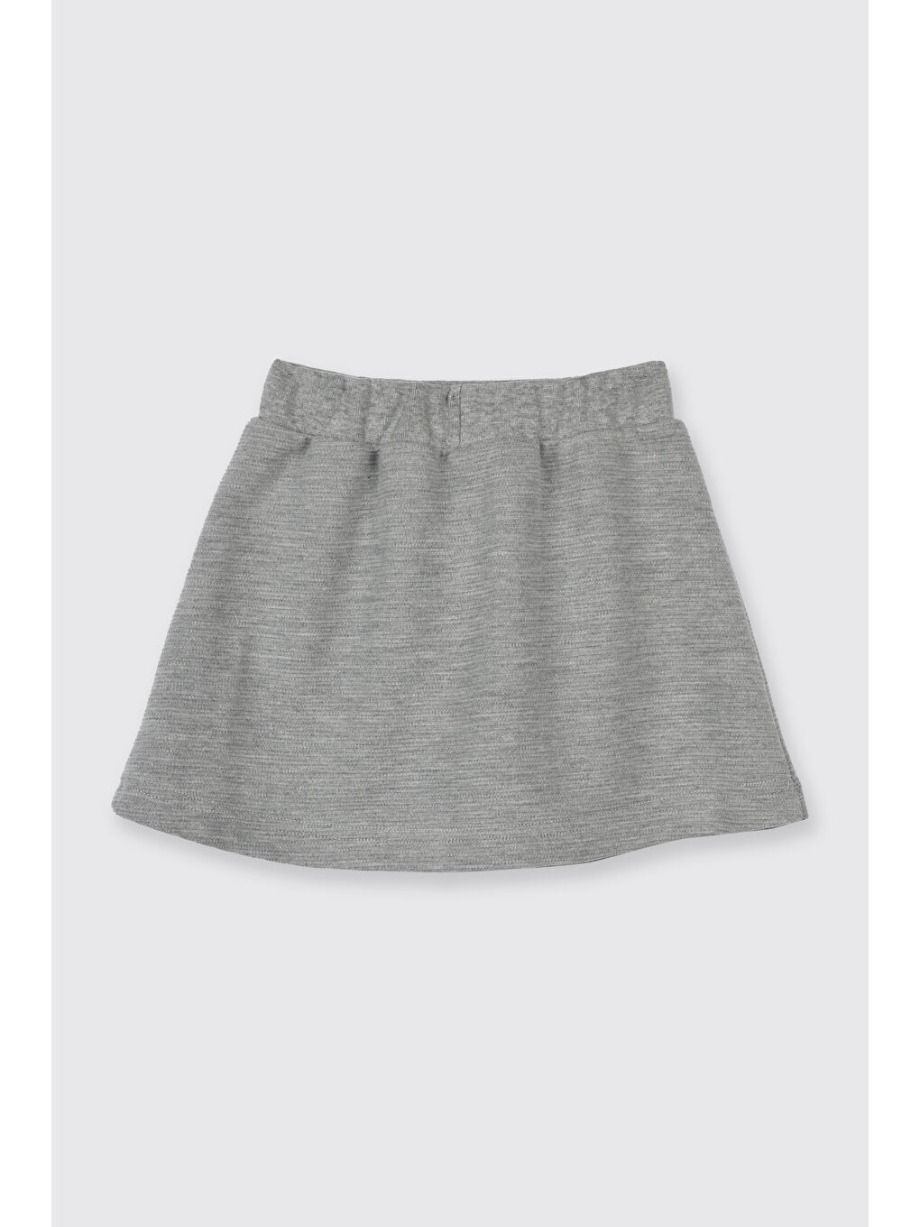 Kız Çocuk Cep Detaylı Örme Etek Gri-Melanj-1