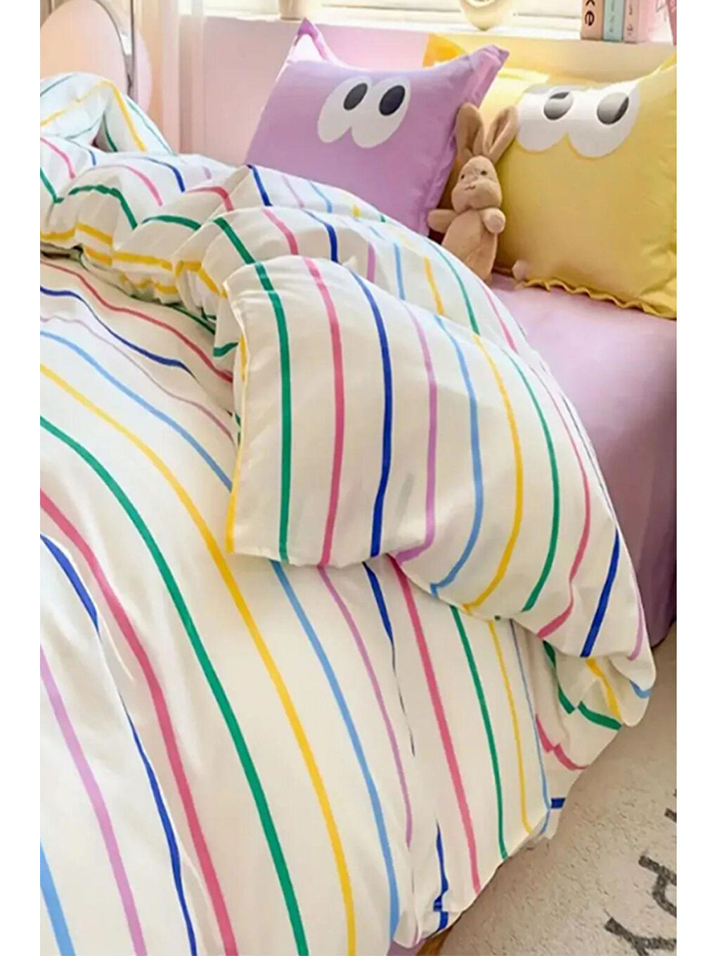 Kolay Ütülenir Nevresim Takımı Tek Kişilik Funny Lila 160 X 220 Cm-2