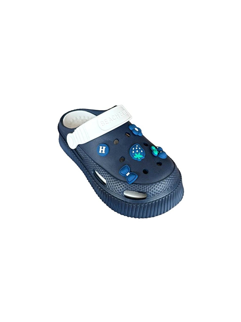 Lacivert Yüksek Comfort Taban Kadın Sandalet Lacİvert - Beyaz