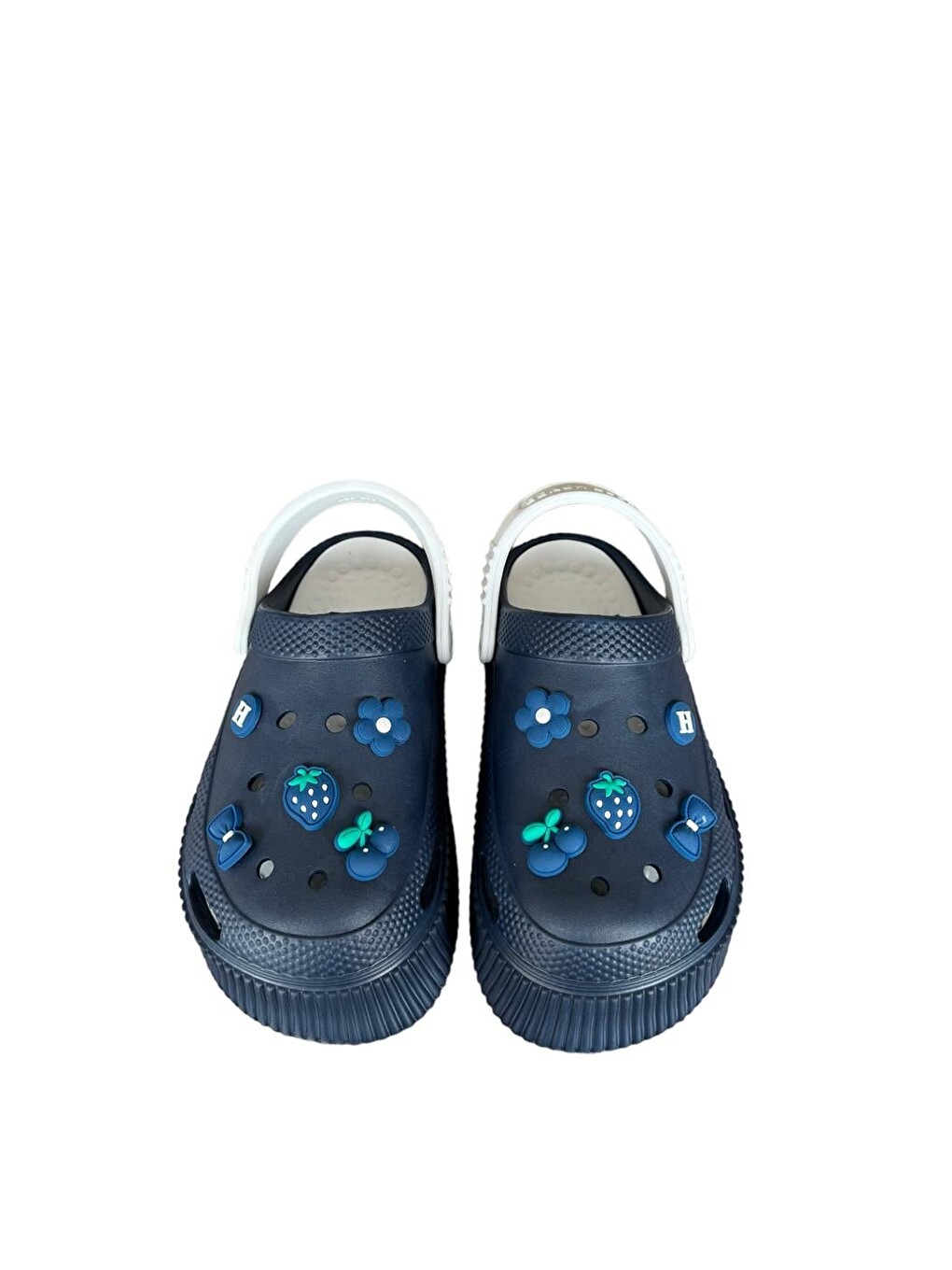 Lacivert Yüksek Comfort Taban Kadın Sandalet Lacİvert - Beyaz-7