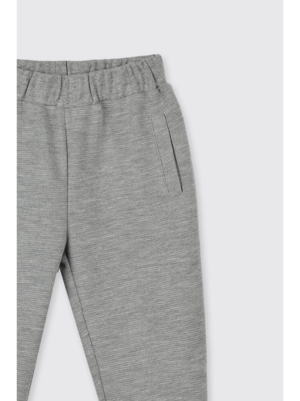 Kız Çocuk Beli Lastikli Eşofman Altı Gri-Melanj-2