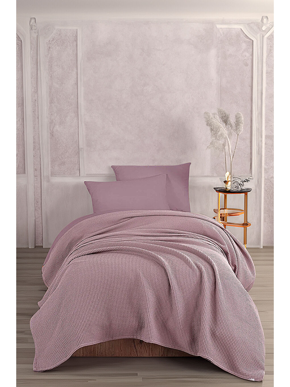 Junior Pike Örtüsü 140x230 cm %100 Pamuklu Petek Dokuma Kumaş Mürdüm-2