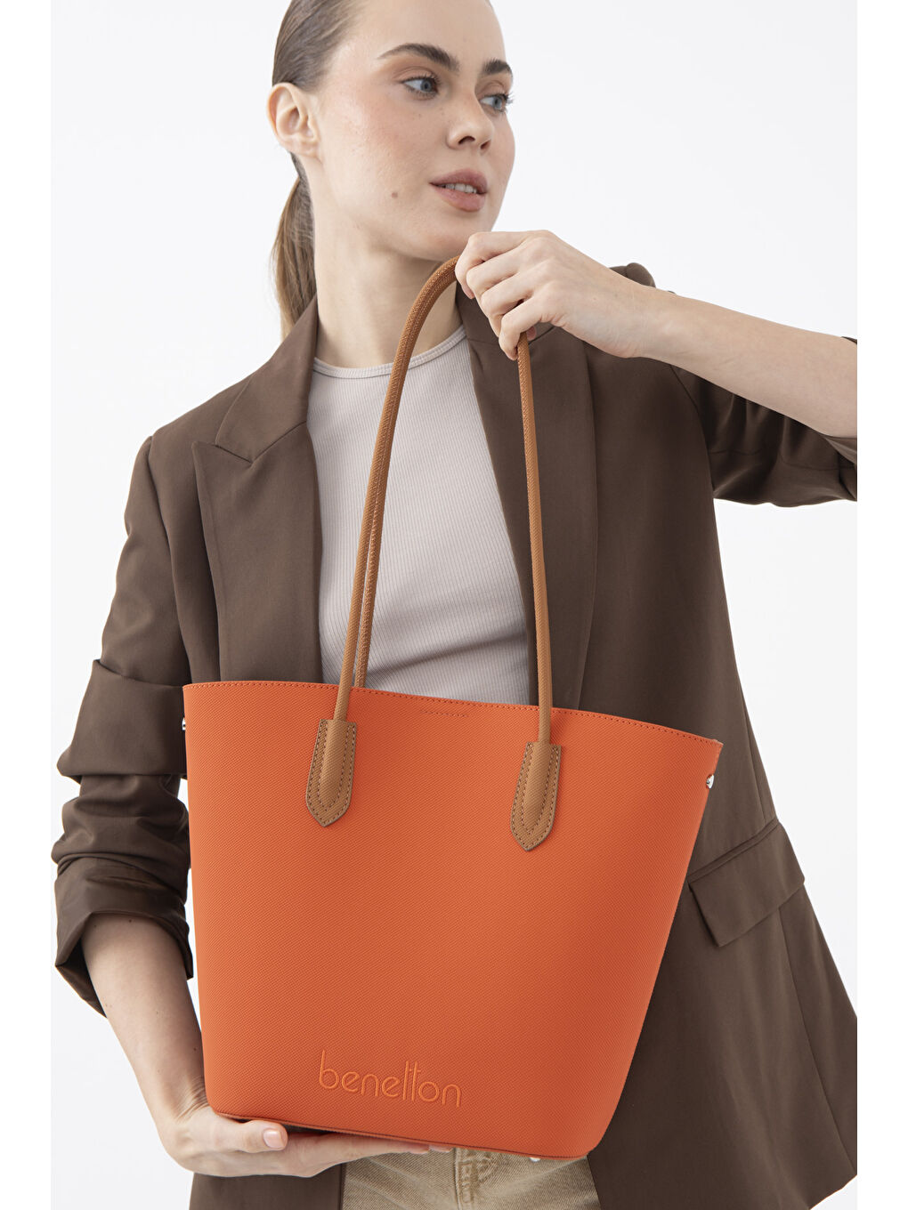 Kadin Kol Çantasi Turuncu-Camel BNT1609