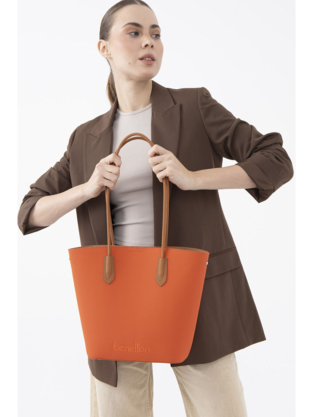 Kadin Kol Çantasi Turuncu-Camel BNT1609-1