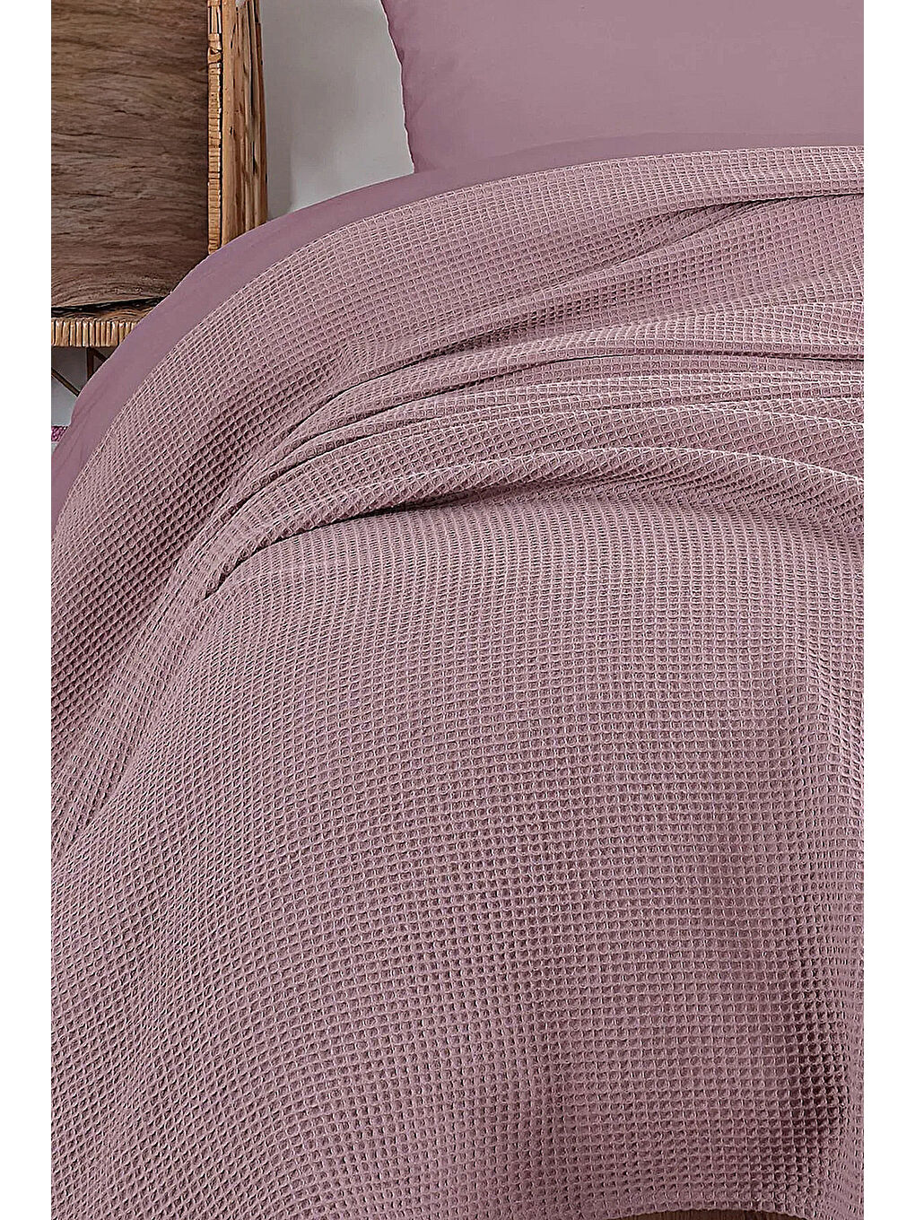 Junior Pike Örtüsü 140x230 cm %100 Pamuklu Petek Dokuma Kumaş Mürdüm-3