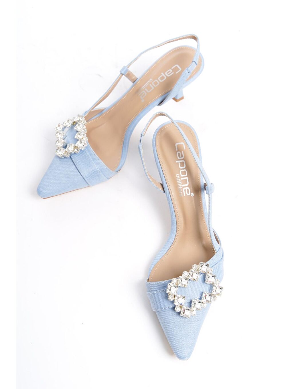Mavi Orta Topuklu Kadın Ayakkabı-4