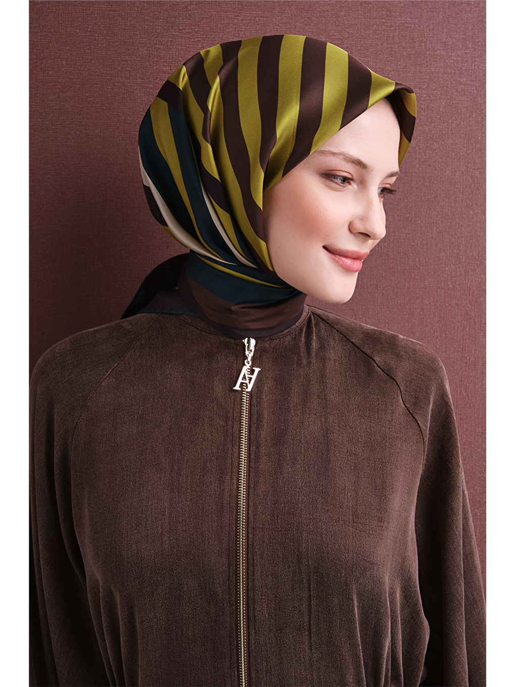 Yeşil Saf İpek Twill Eşarp 9615d 04-2