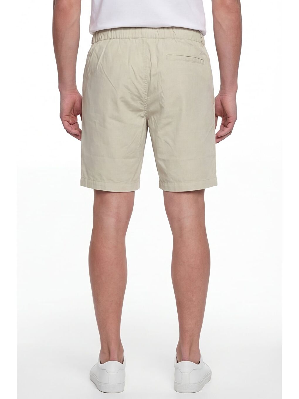 Giotelli Erkek Haki Normal Kesim Regular Fit Pamuklu Dokuma Yan Cep Bel Lastikli Şort-2