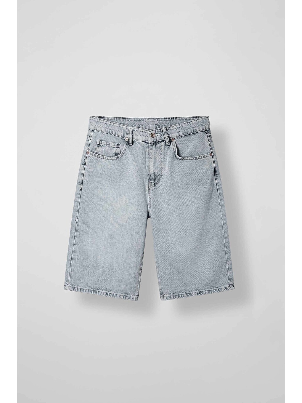 Erkek Baggy Jean Şort Buz Mavi
