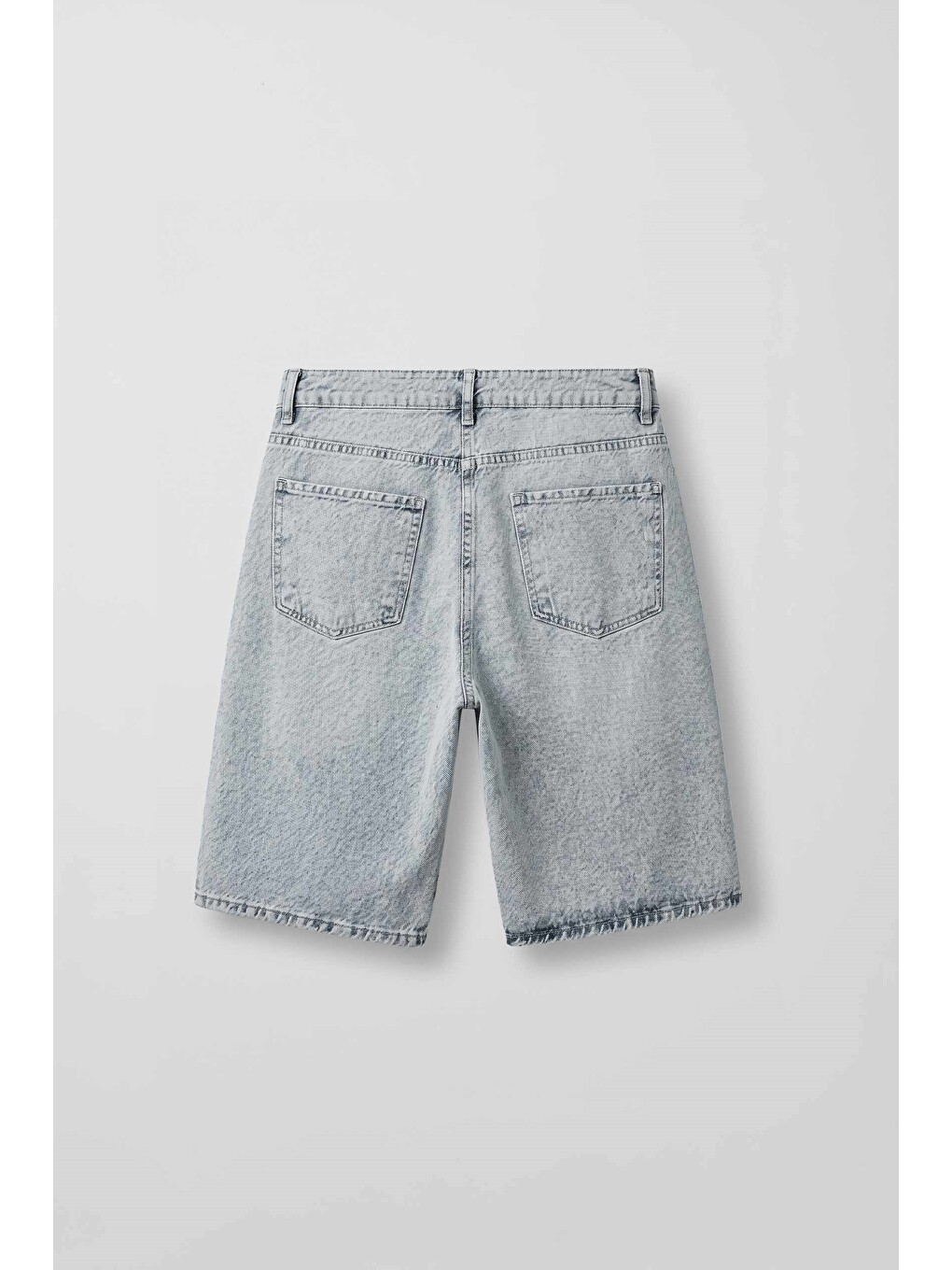 Erkek Baggy Jean Şort Buz Mavi-1