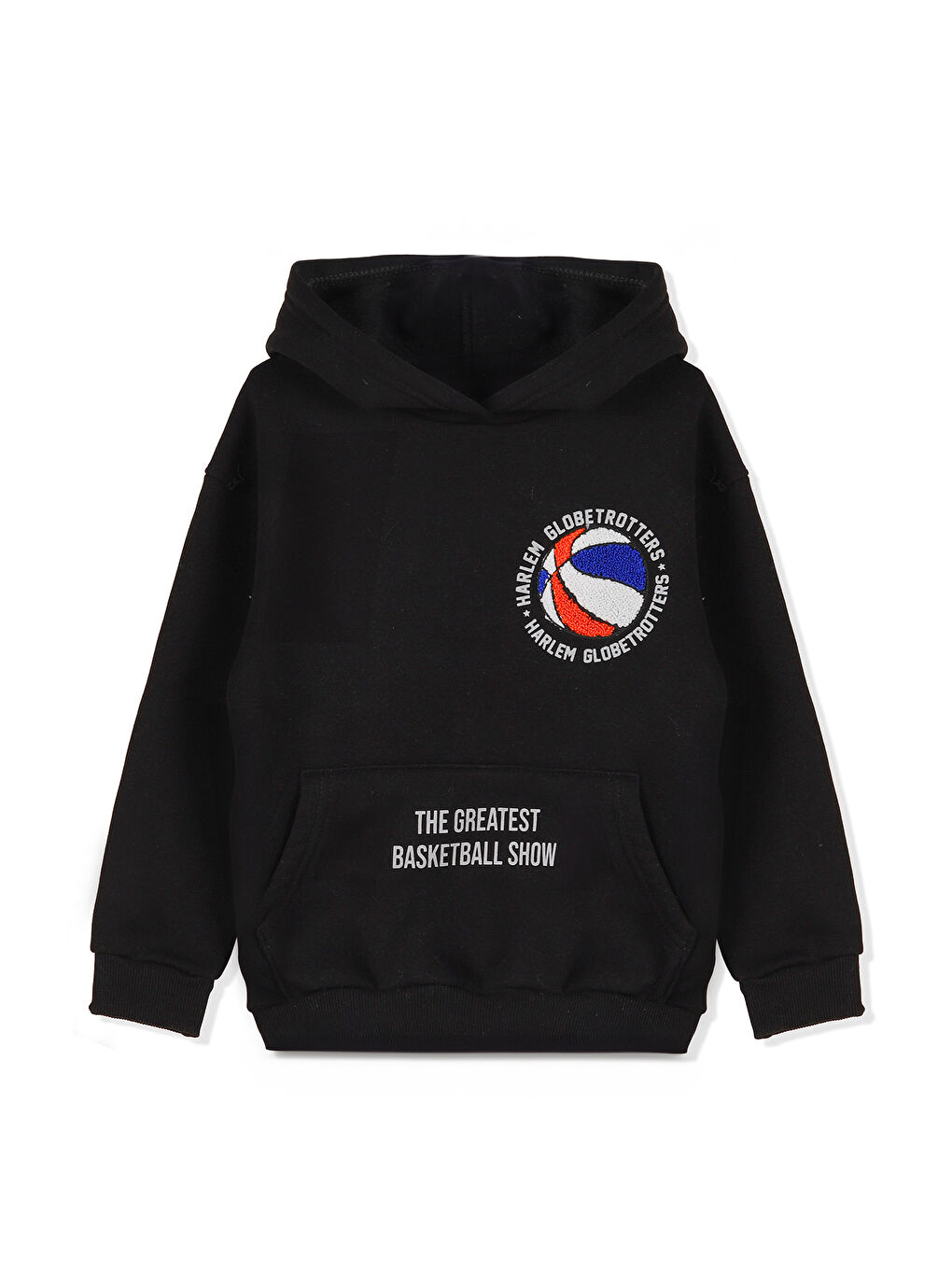 Siyah Erkek Çocuk Kapüşonlu Uzun Kollu Sweatshirt