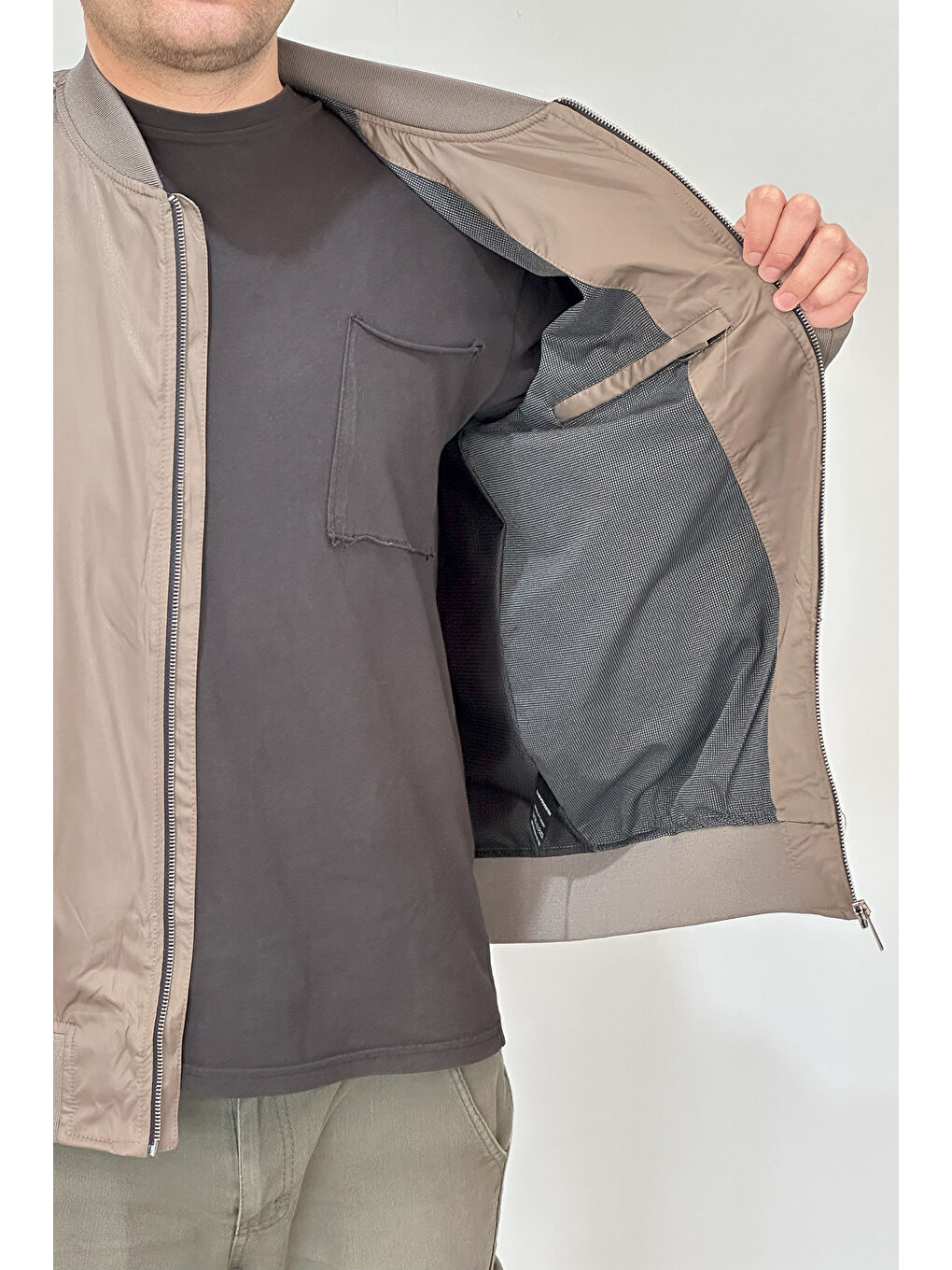 Kahverengi Erkek Kolej Yaka Mevsimlik Ceket Tek Üst REU-9127 Camel-1