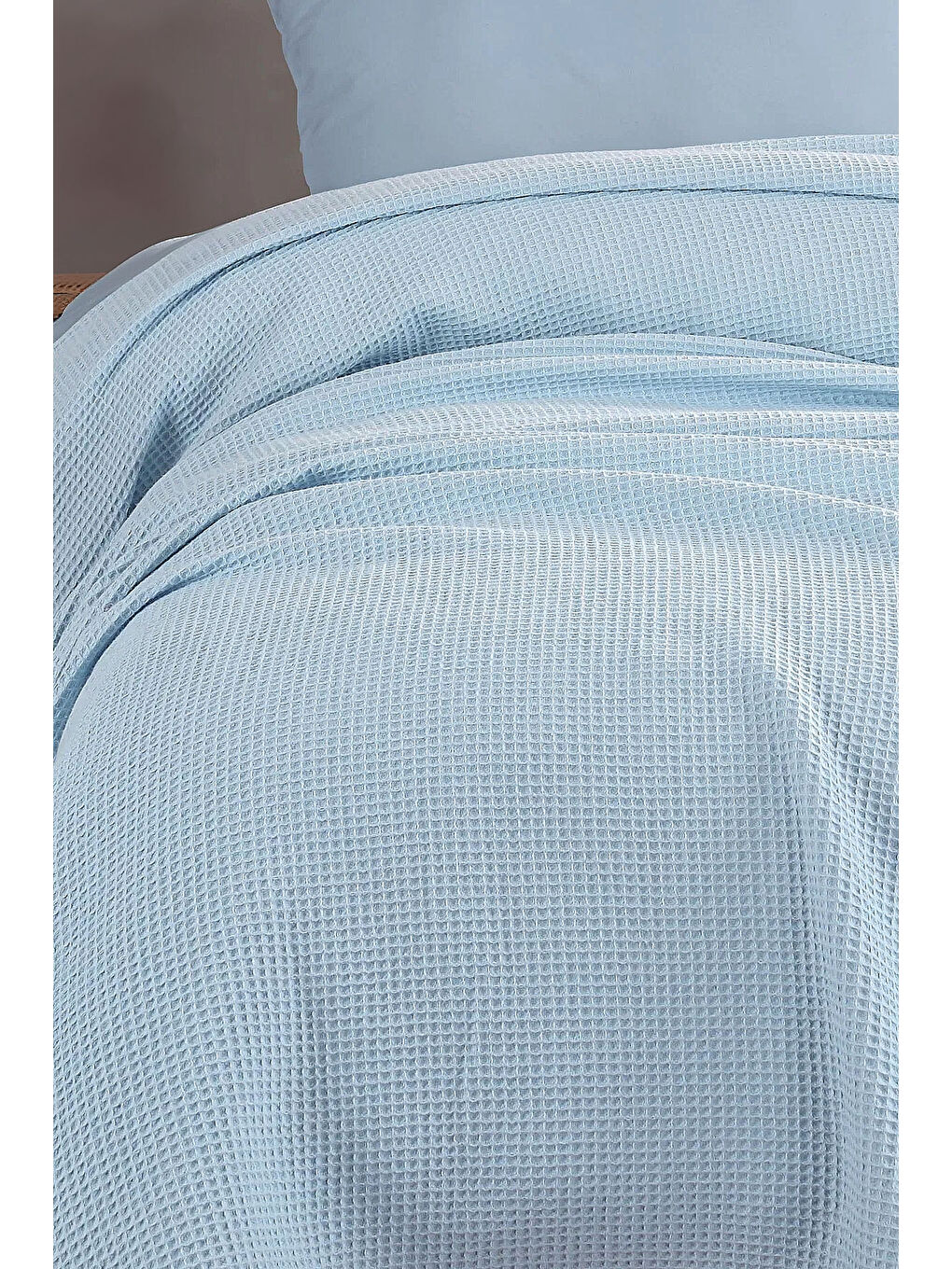 Junior Pike Örtüsü 140x230 cm %100 Pamuklu Petek Dokuma Kumaş Mavi-3