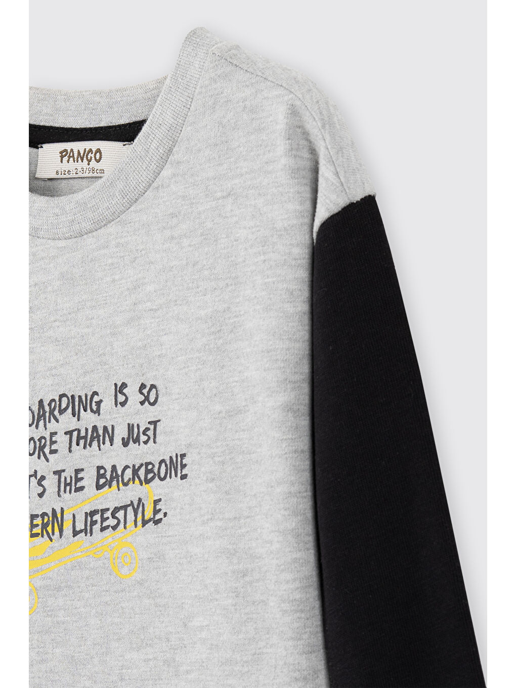 Erkek Çocuk Uzun Kollu T-Shirt Gri-Melanj-1