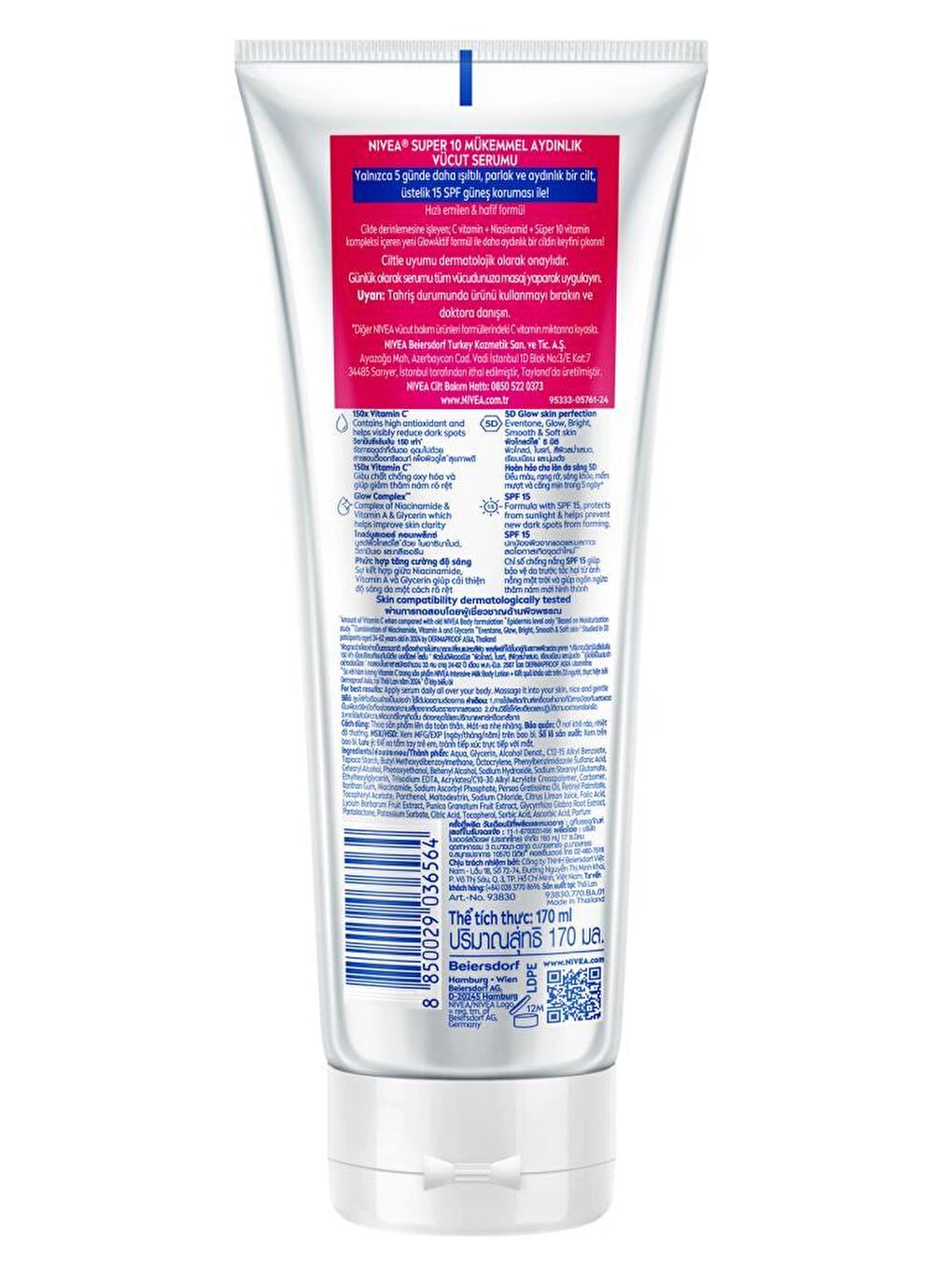 Super10 Serum Etkili Vücut Losyonu SPF15 170 ml,Aydınlatıcı,Nemlendirici,C Vitamini,Niasinamid-2