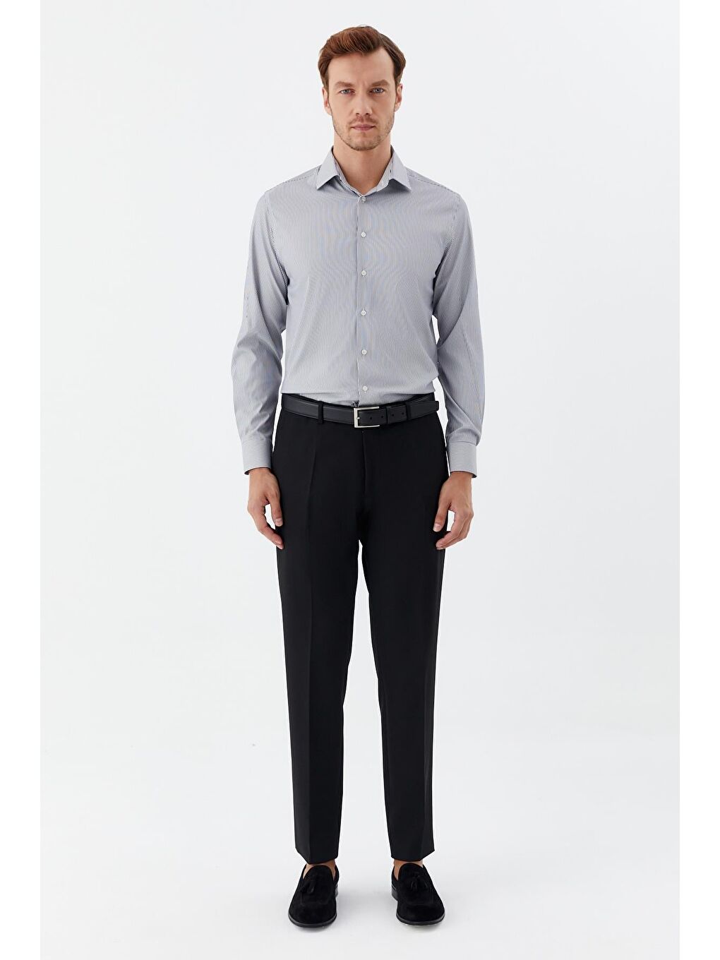 Erkek Siyah Klasik Pantolon Normal Bel-1