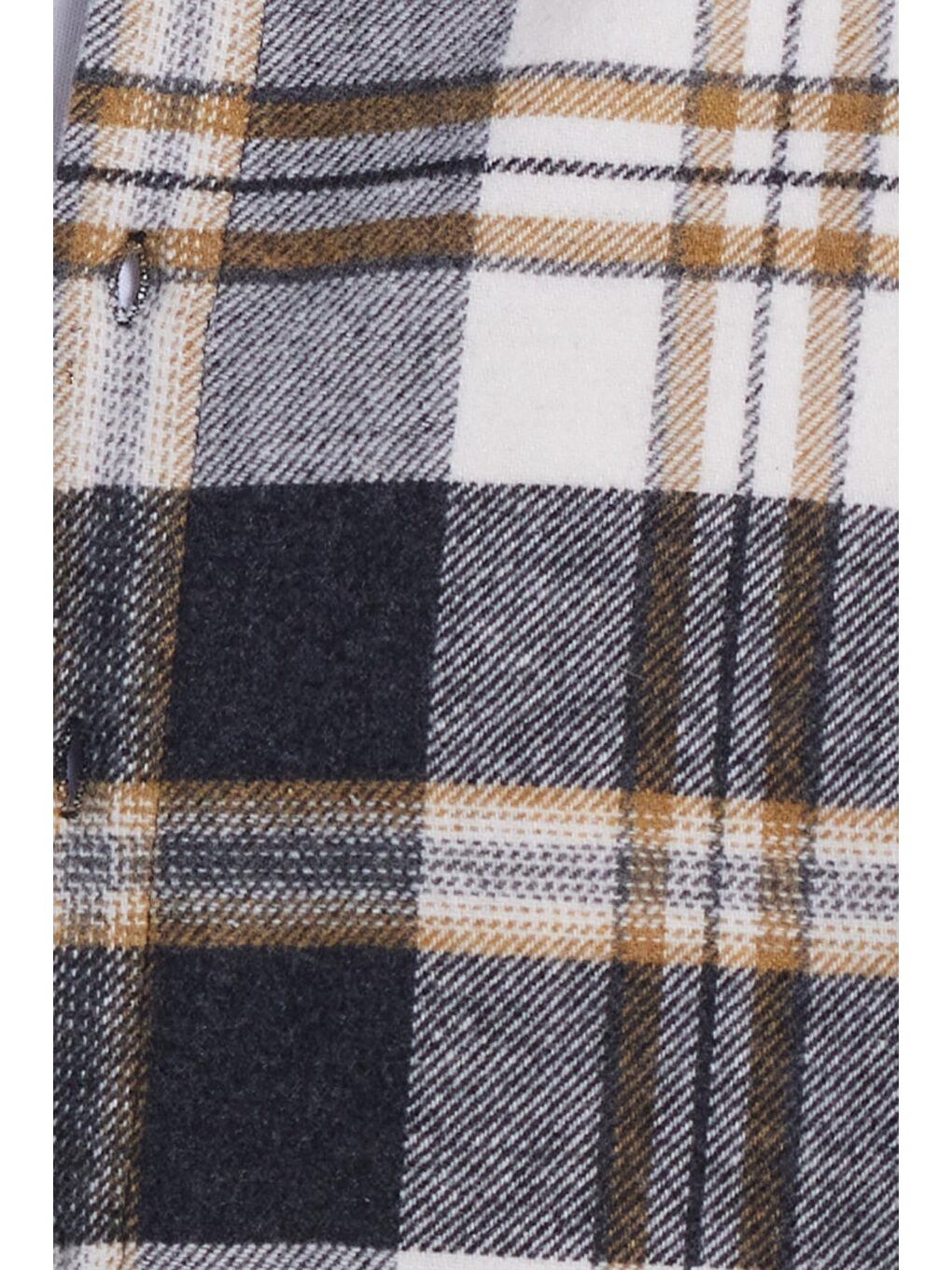 Gri Erkek Relax Fit Rahat Kesim Kışlık Kareli Oduncu Gömlek-4