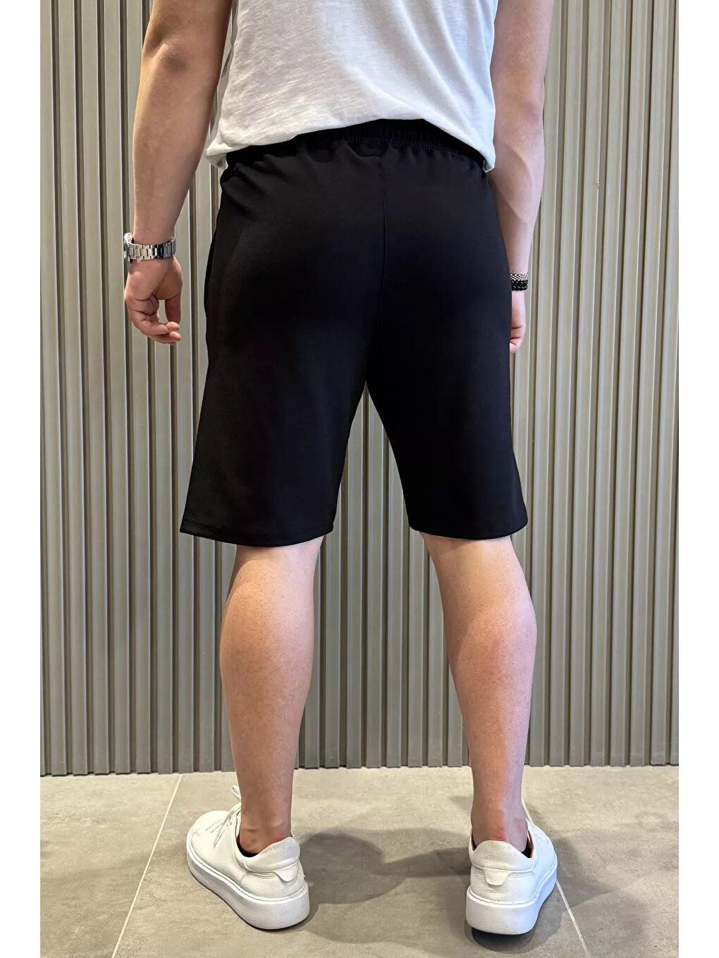 Siyah Double Face Erkek Şort-2