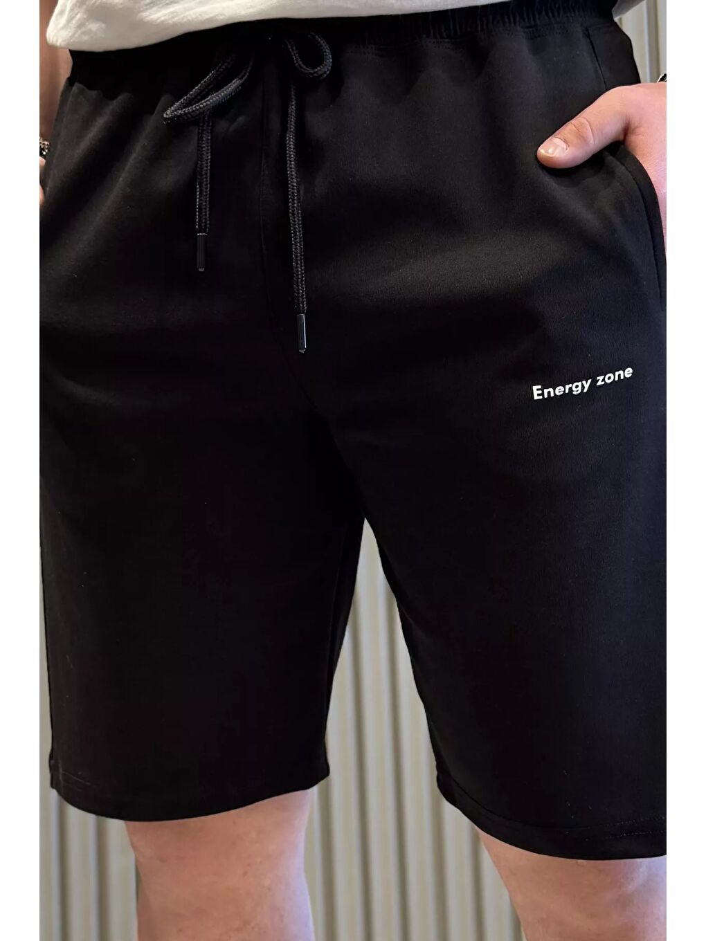 Siyah Double Face Erkek Şort-3