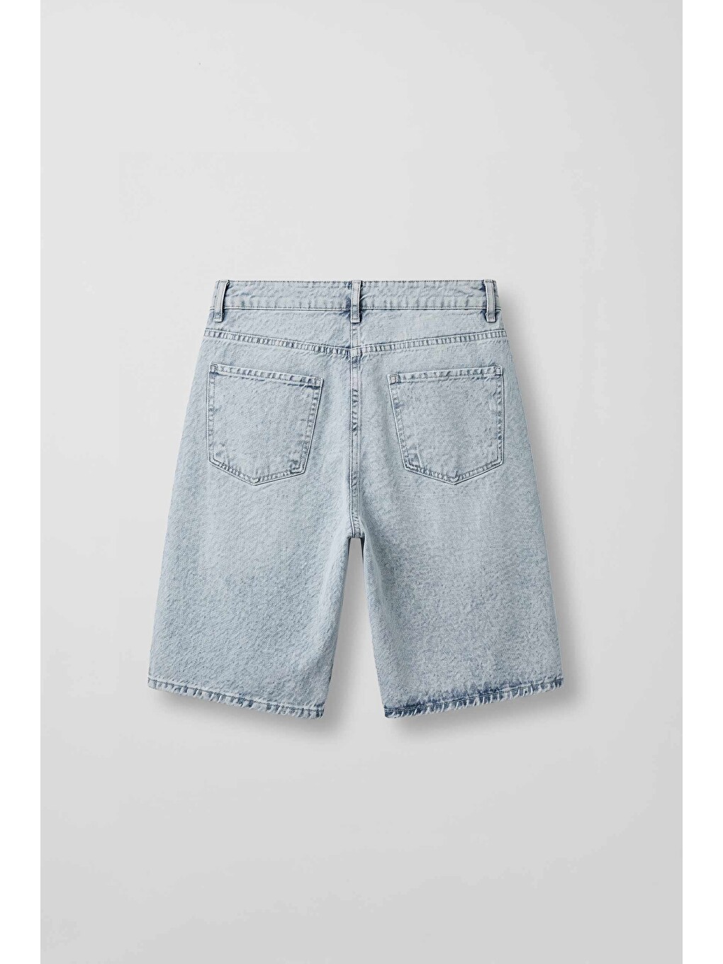 Erkek Baggy Bermuda Jean Şort Buz Mavi-1