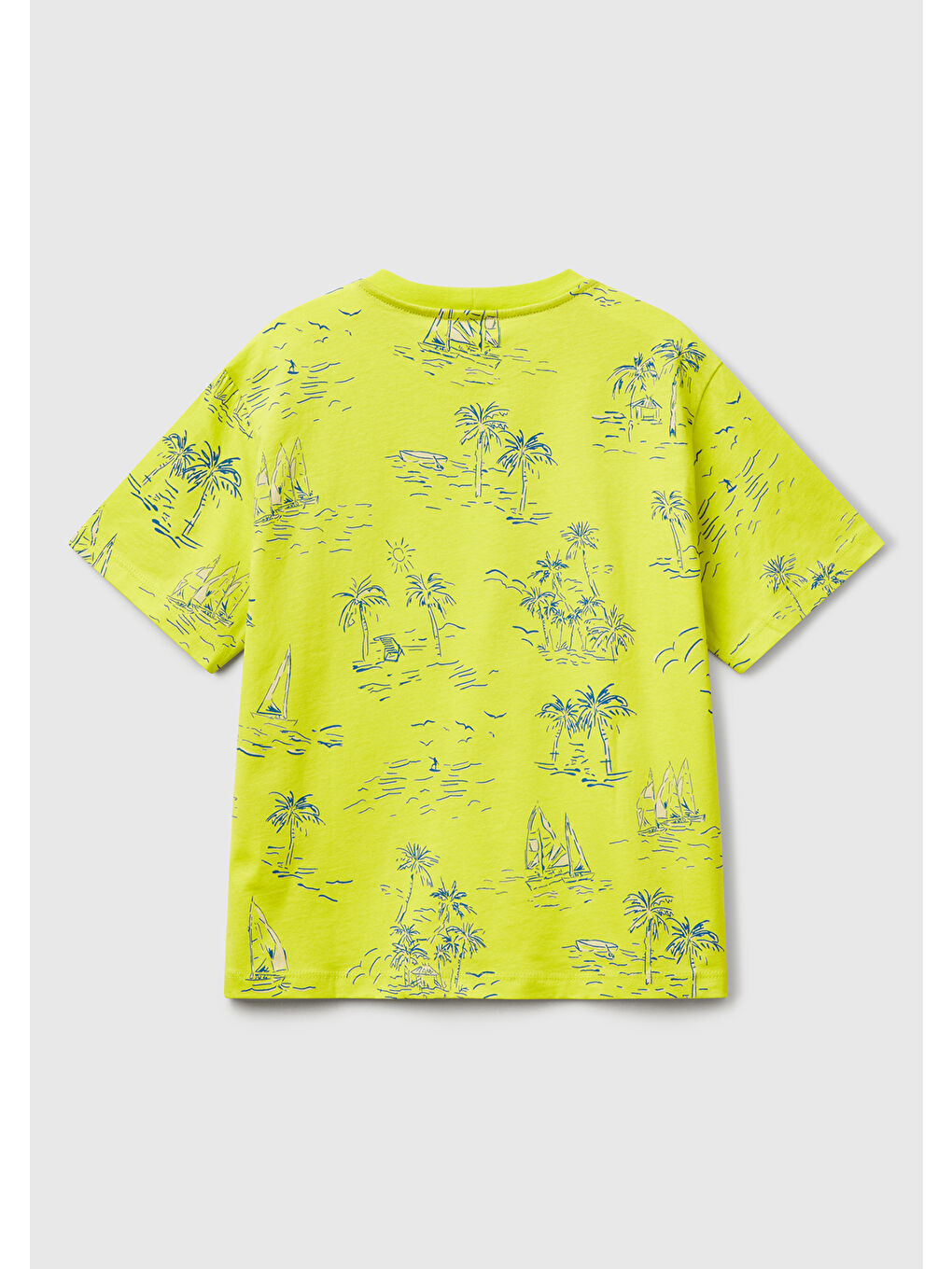 Erkek Çocuk Sarı Desenli Önü Cep Detaylı Logo Etiketi Detaylı T-Shirt-1