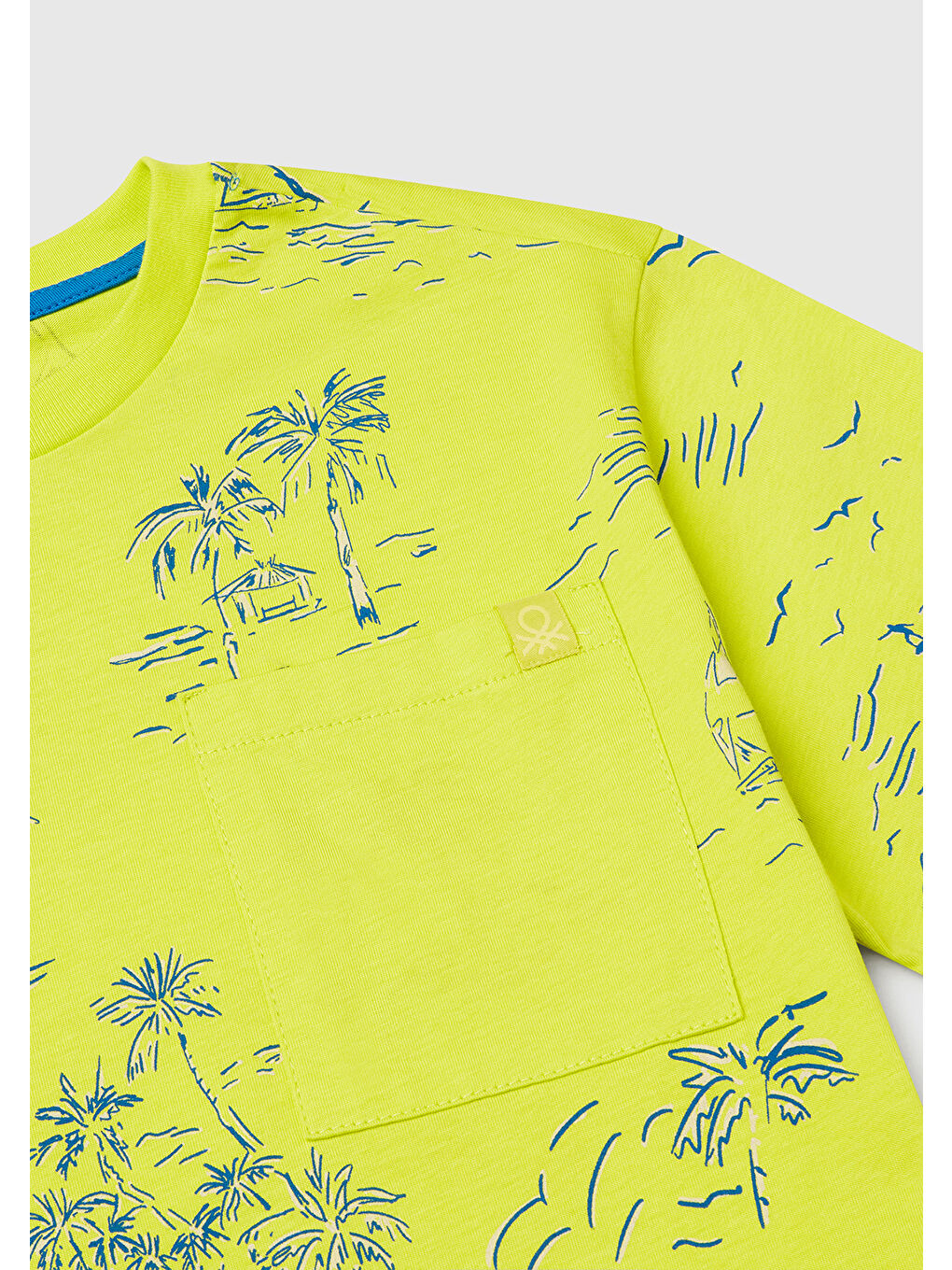 Erkek Çocuk Sarı Desenli Önü Cep Detaylı Logo Etiketi Detaylı T-Shirt-2