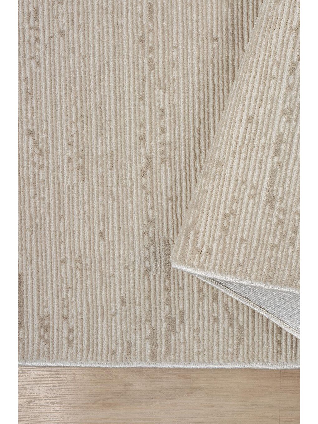 Konfor Parla 5787 Bej Kadife İplikli Salon Mutfak Oturma Odası Halısı Modern Dokuma Halı-100x300-3