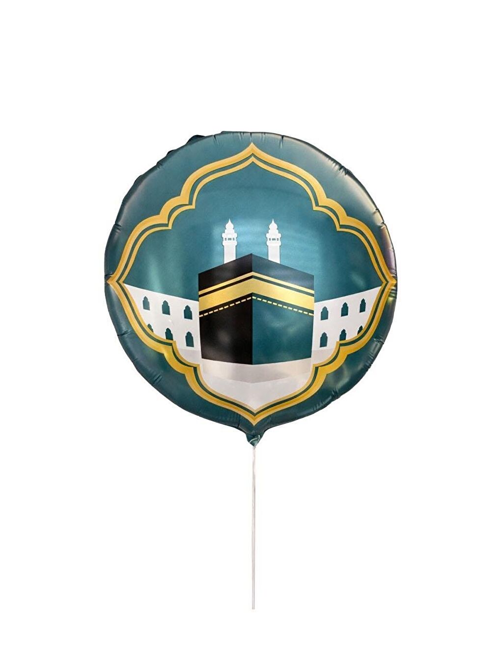 Mavi Ramazan Temalı Desenli Folyo Balon Petrol Yeşili 45 cm-1