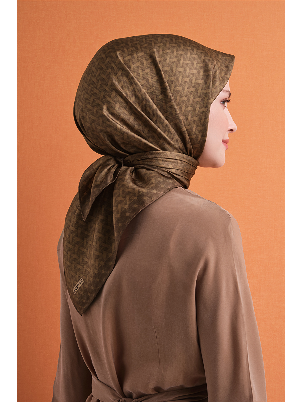 Kahverengi Saf İpek Twill Eşarp 9622d 06-3