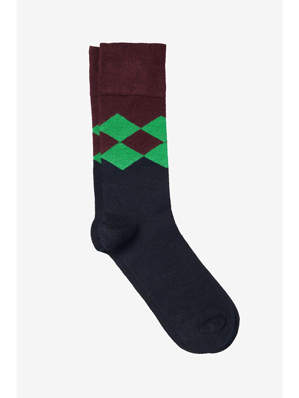 Erkek Haki Pamuklu Desenli Çorap-1