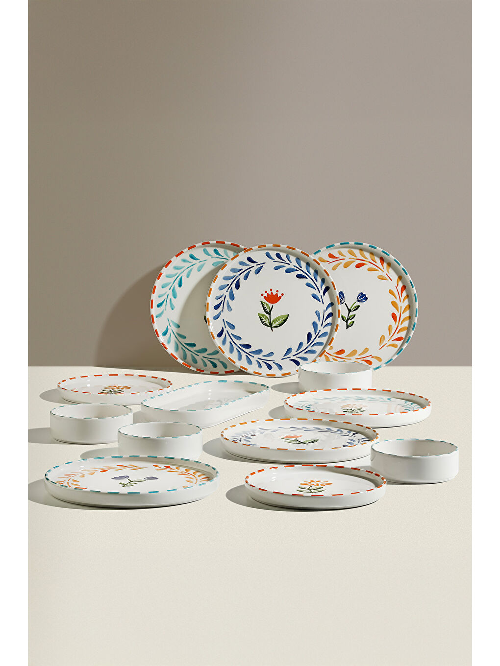 Mavi Summer Flowers 6 Kişilik 13 Parça Seramik Kahvaltı Takımı