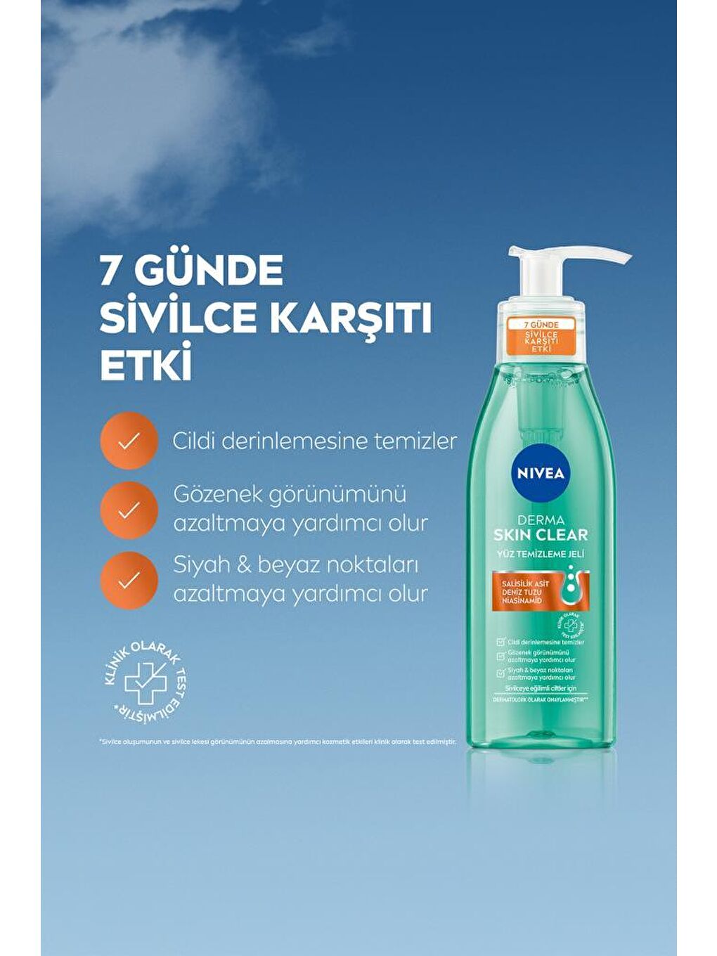 Derma Skin Clear Karşıtı Yüz Temizleme Jeli 150ml ve Nemlendirici Tonik 200ml, Nisaniamid-1