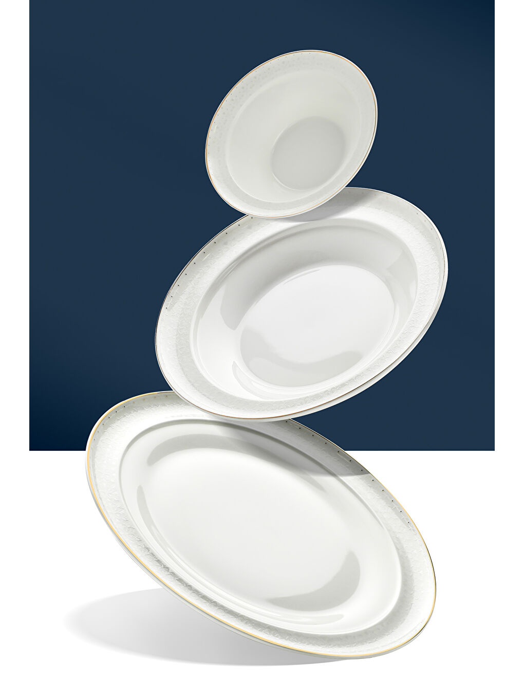 Sarı Camelia Altın Yaldızlı 28 Parça Porselen Yemek Takımı