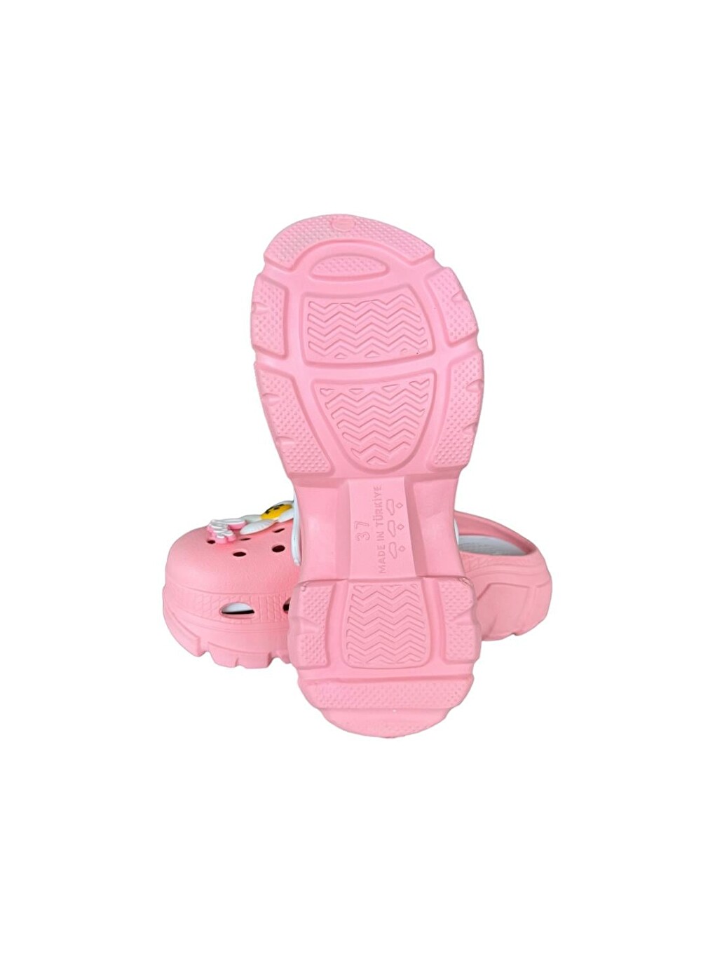 Pembe Yüksek Rahat Taban Kadın Sandalet Pudra - Beyaz-6