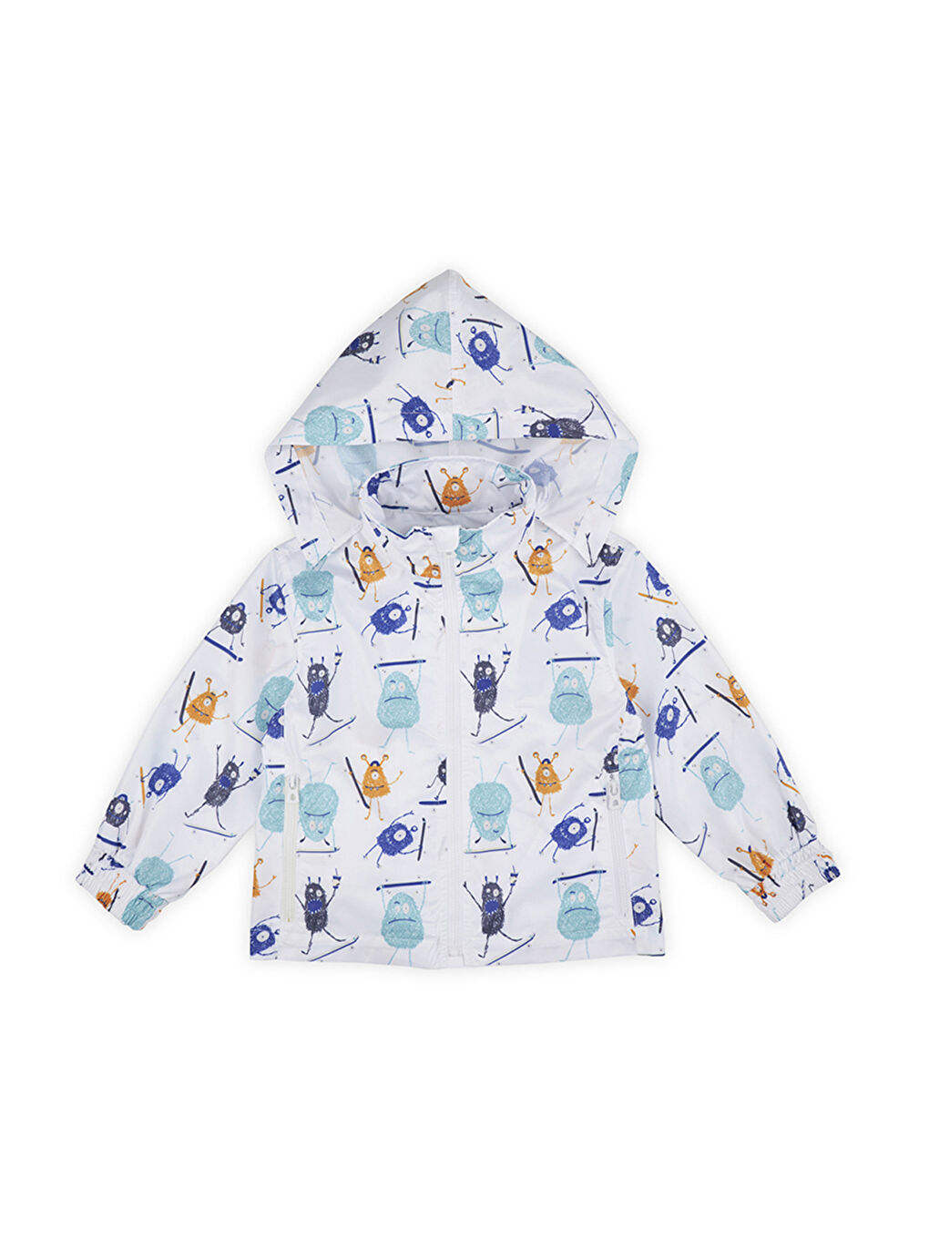 Erkek Çocuk Çok Renkli Desenli Yağmurluk Beyaz-2