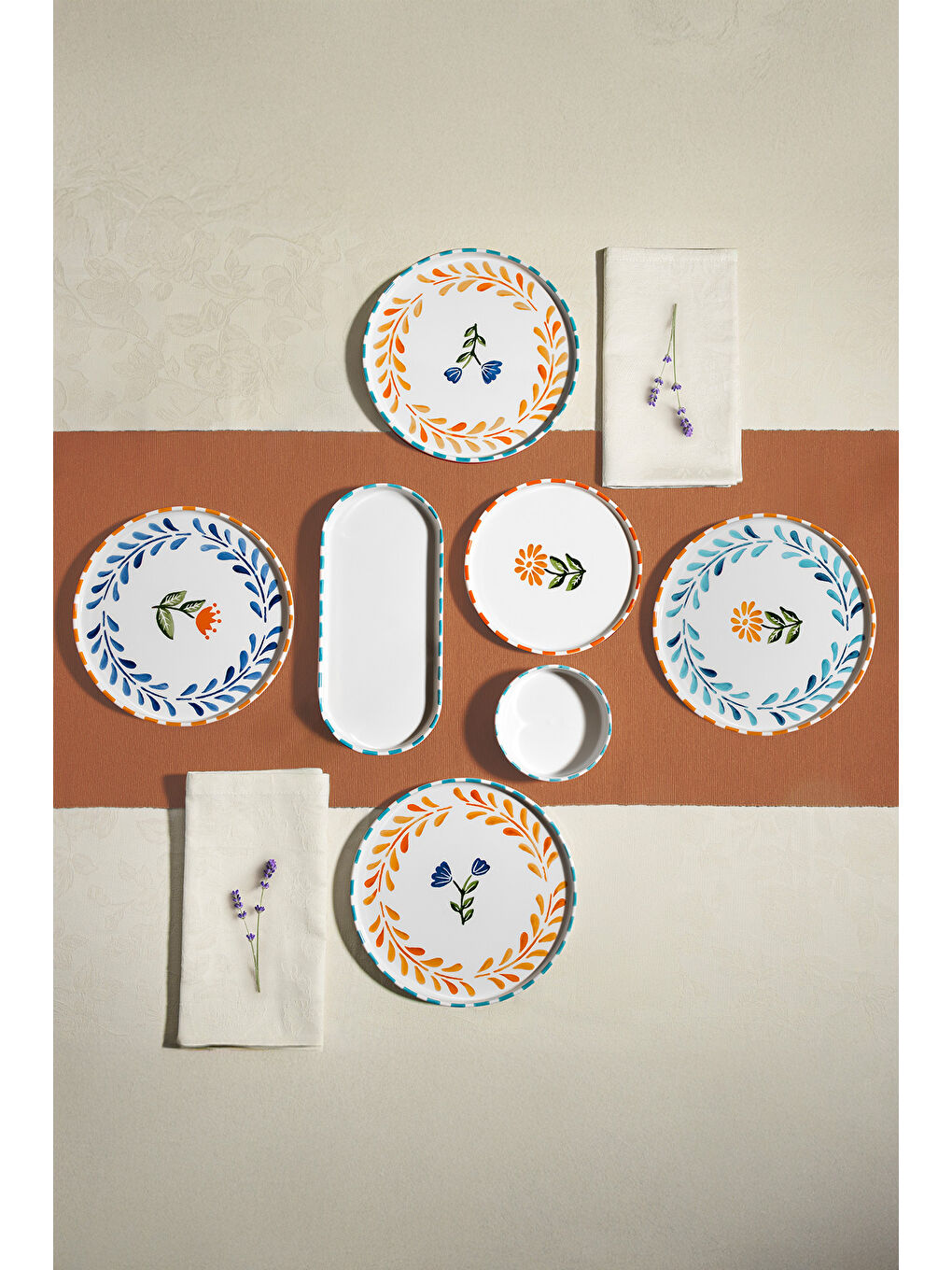 Mavi Summer Flowers 6 Kişilik 13 Parça Seramik Kahvaltı Takımı-1