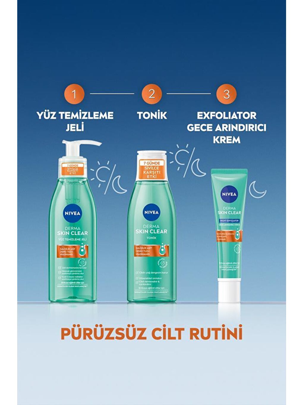 Derma Skin Clear Karşıtı Yüz Temizleme Jeli 150ml ve Nemlendirici Tonik 200ml, Nisaniamid-5