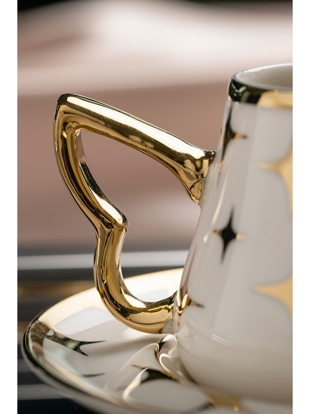 Beyaz Tutku 6 Kişilik 12 Parça Porselen Kahve Fincan Takımı-2