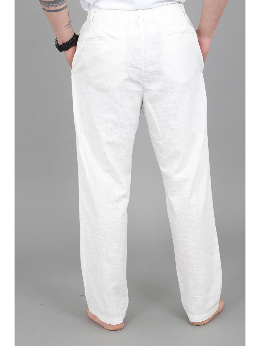 Beyaz Flamlı Baggy Jogger Pantolon MM 260_0442-4