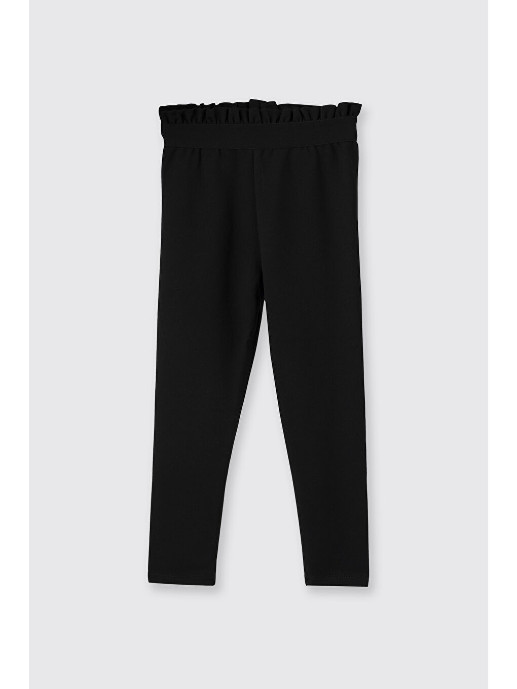 Kız Çocuk Lastik Detaylı Tayt Siyah
