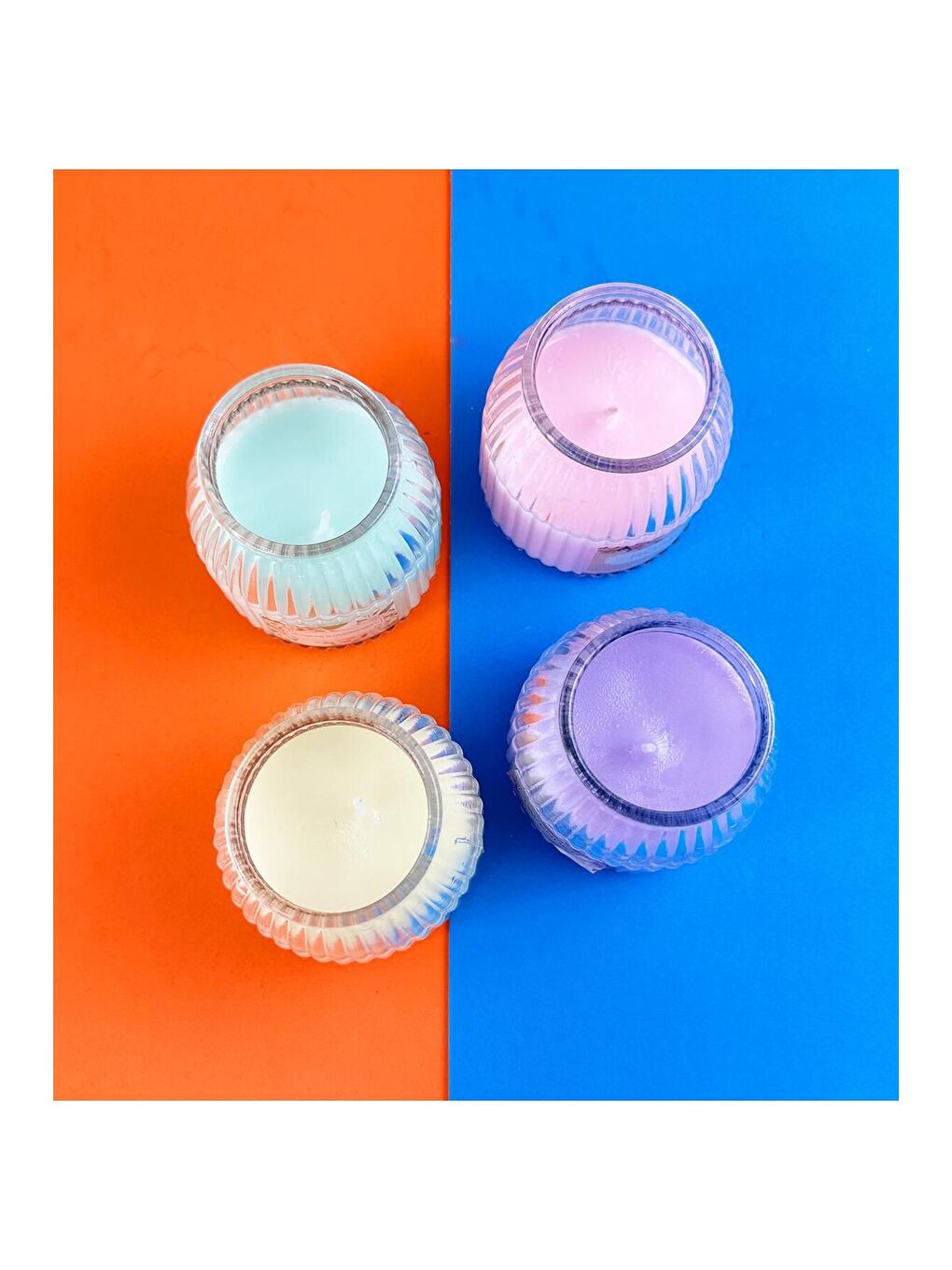 Karışık Zarif Desenli Cam Kavanoz Mum   Tek Adet-2