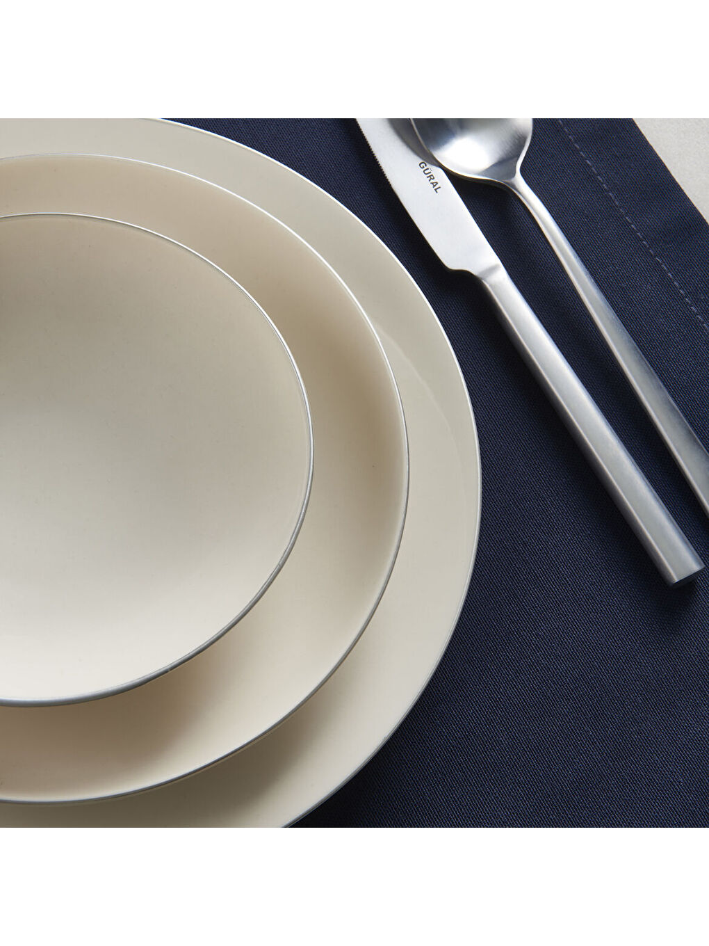 Ekru Camelia 30 Parça 6 Kişilik Bone Yemek Takımı - Pırlanta-3