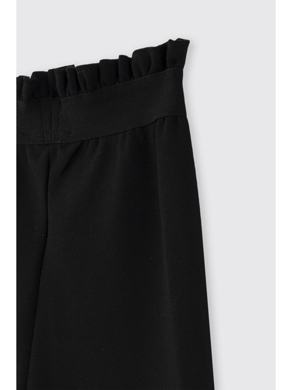 Kız Çocuk Lastik Detaylı Tayt Siyah-1