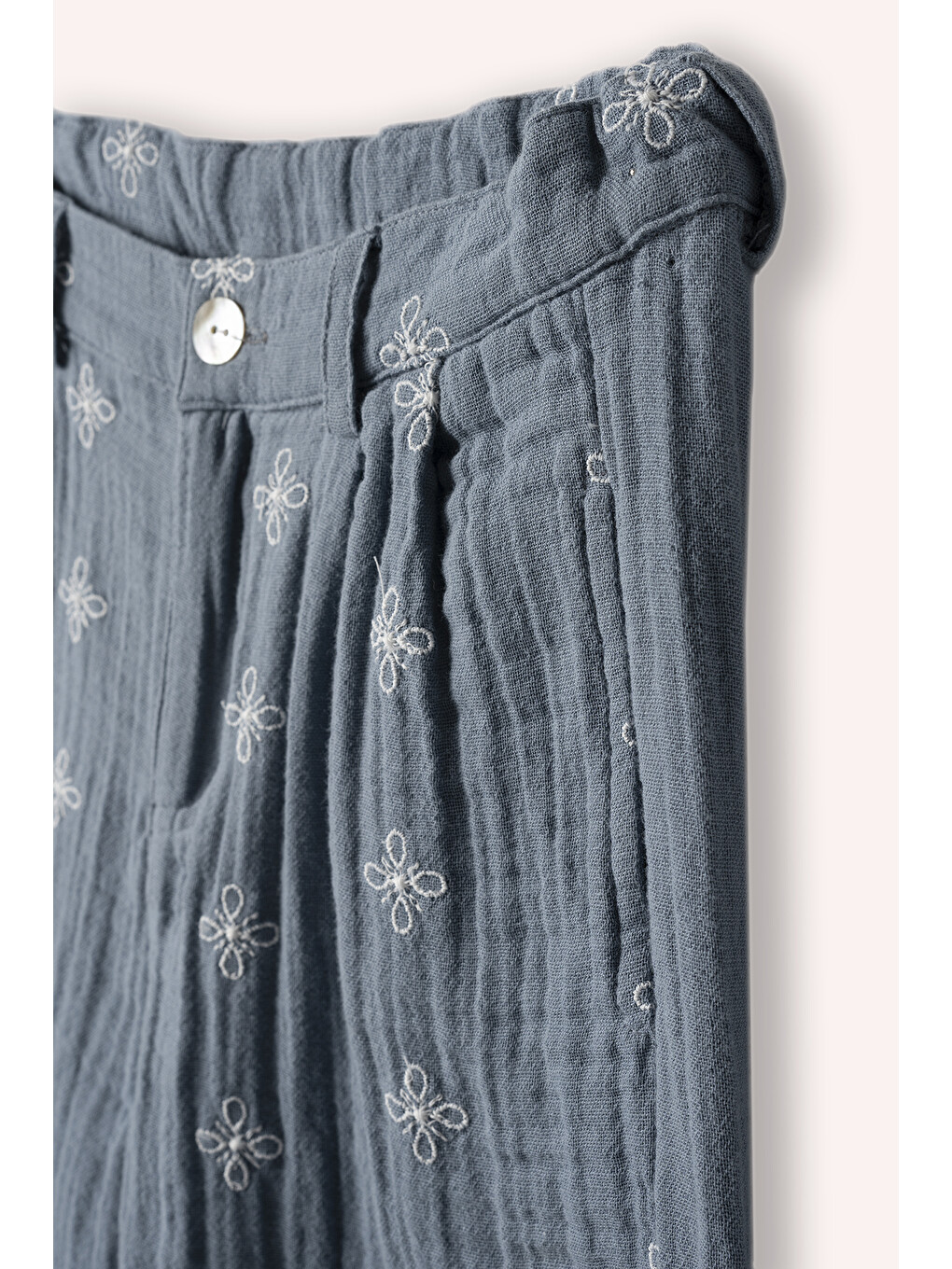 İndigo Kız Çocuk Baskılı Müslin Pantolon-1
