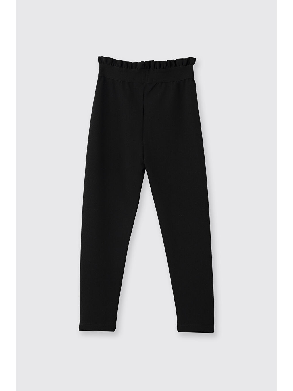 Kız Çocuk Lastik Detaylı Tayt Siyah-2